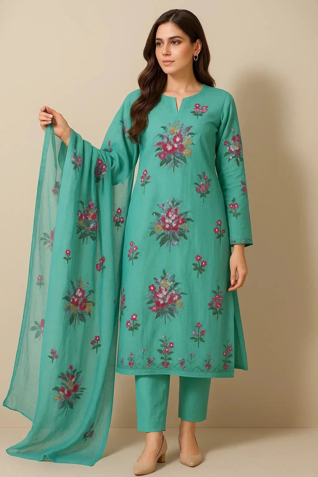 Handmade Style Cross Stitch lawn 3pc unctiched